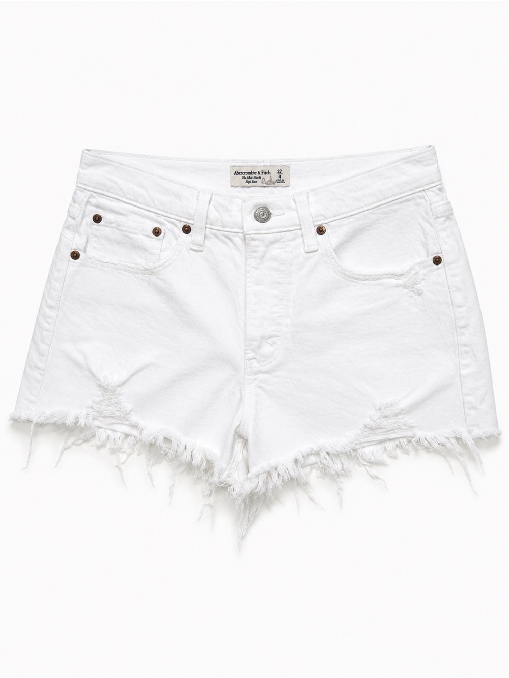 Abercrombie & Fitch Curve Love High Rise White Mom Shorts Size 27 / 4